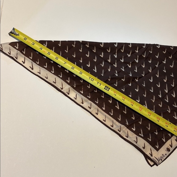 Vera Neumann Vintage Square Brown Checked Scarf Grand Ma Core - Picture 2 of 3